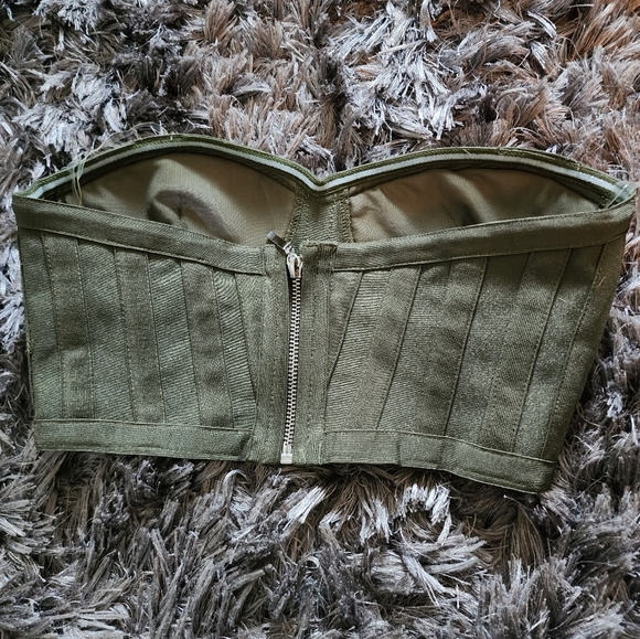 Army green Bustier top - Picture 2 of 3